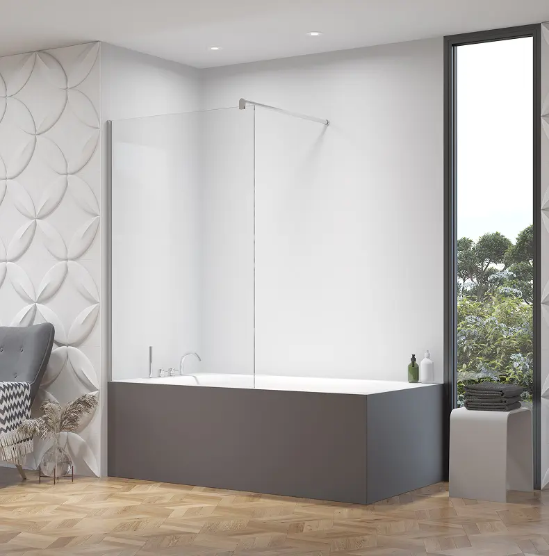 Mampara bañera en Mallorca MC | bañera gris con mampara